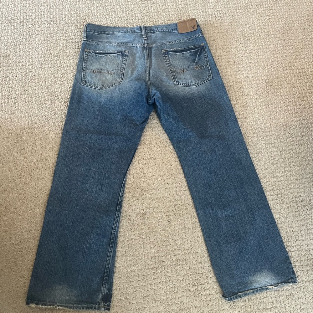 American Eagle Men's Blue Denim Jeans - Boot Cut 36-32